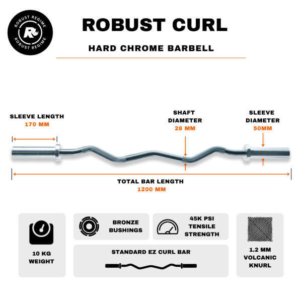 Robust Curl Barbell Hard Chrome - Image 5